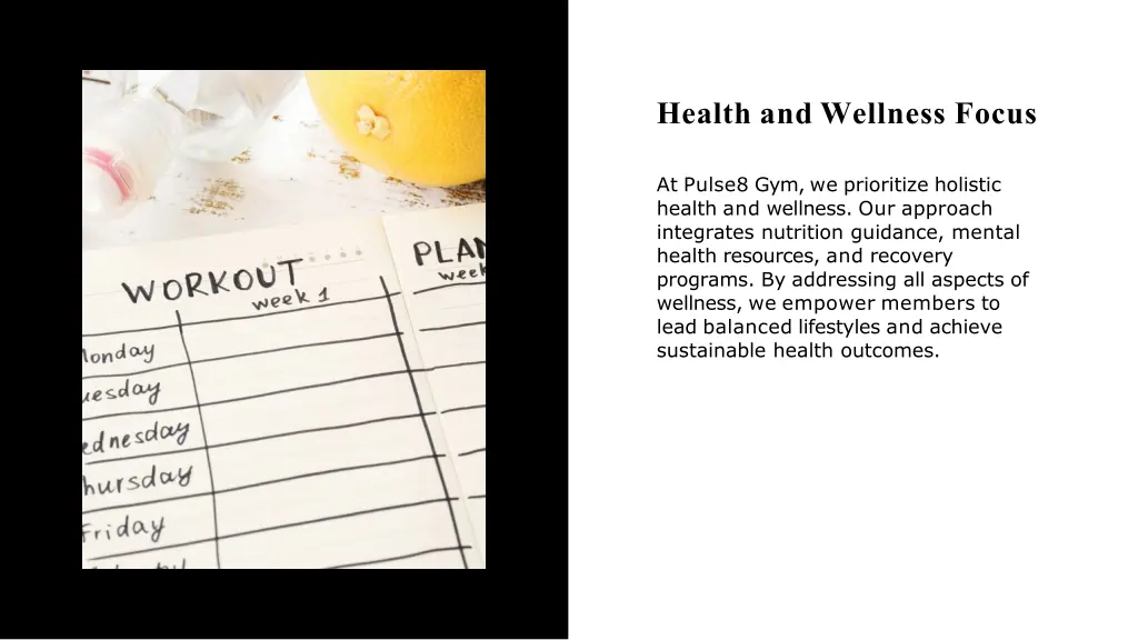 health and wellness focus