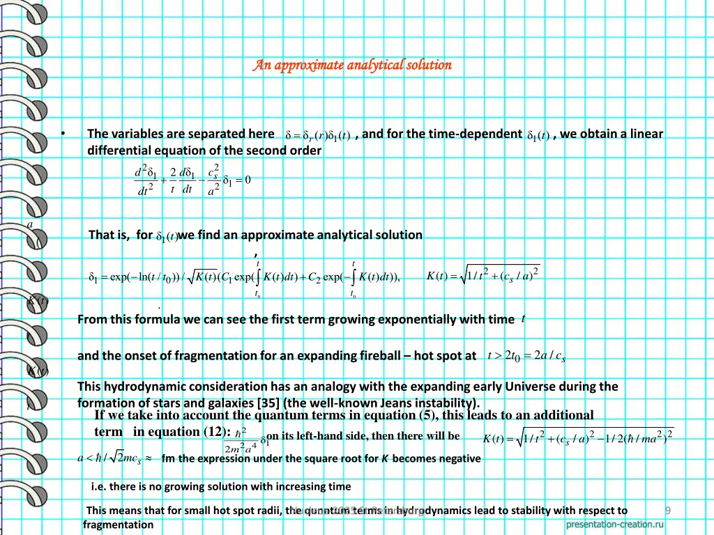 n approximate analytical solution n approximate