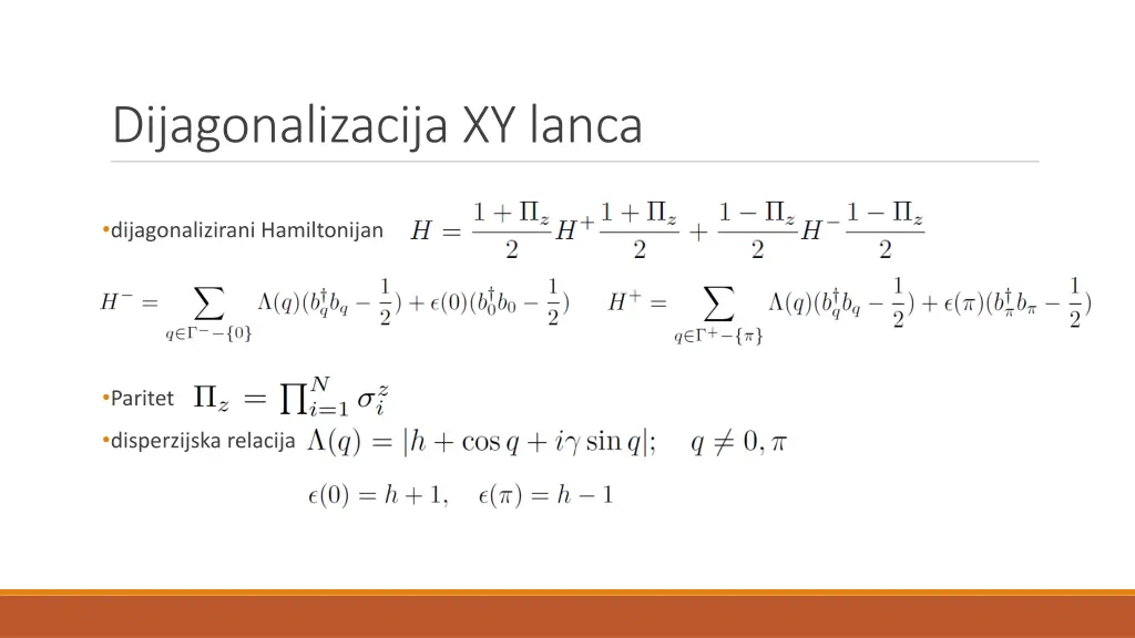 dijagonalizacija xy lanca