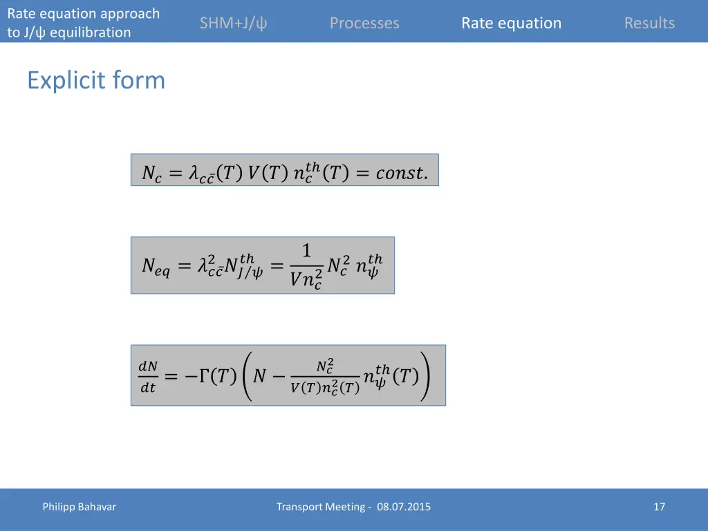 rate equation approach to j equilibration 17