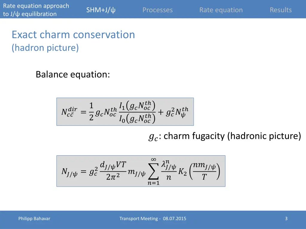 rate equation approach to j equilibration 3