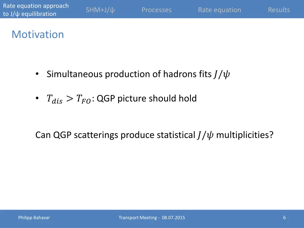 rate equation approach to j equilibration 6