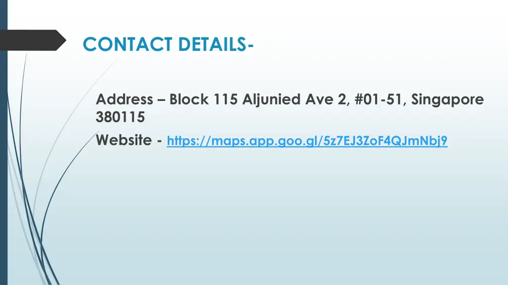 contact details