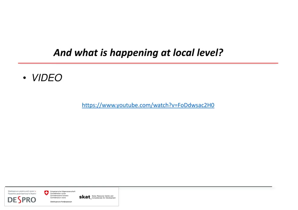 and what is happening at local level