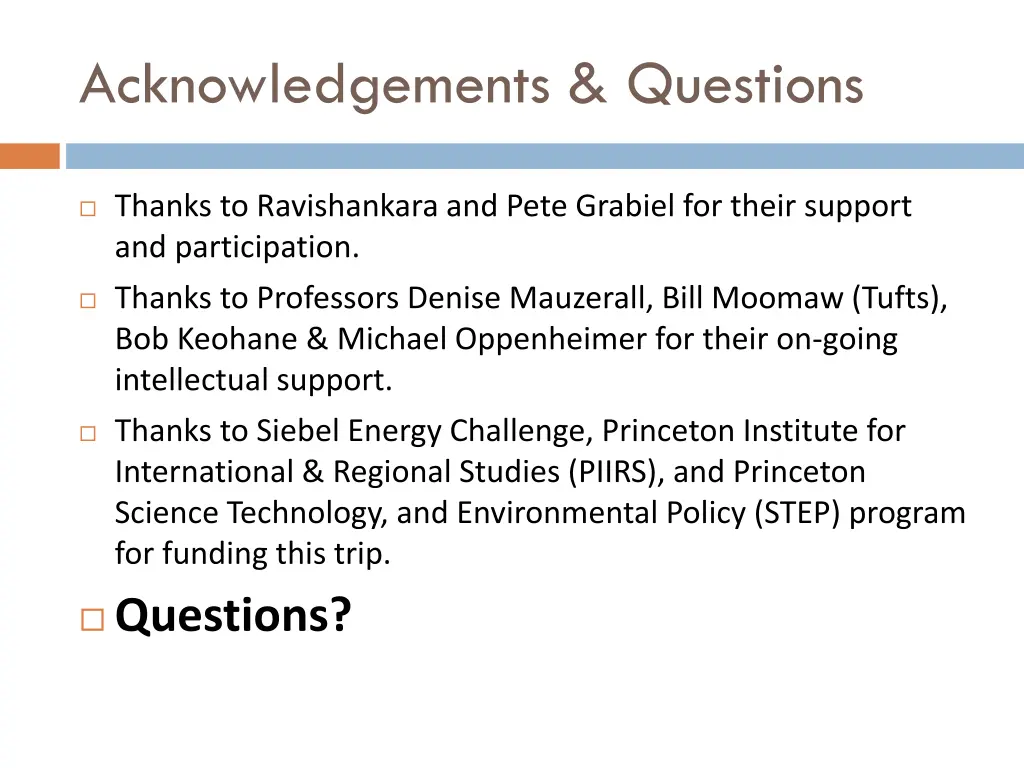 acknowledgements questions