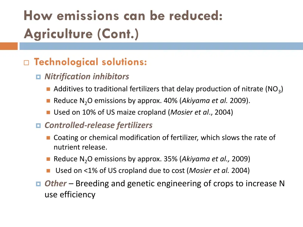 how emissions can be reduced agriculture cont