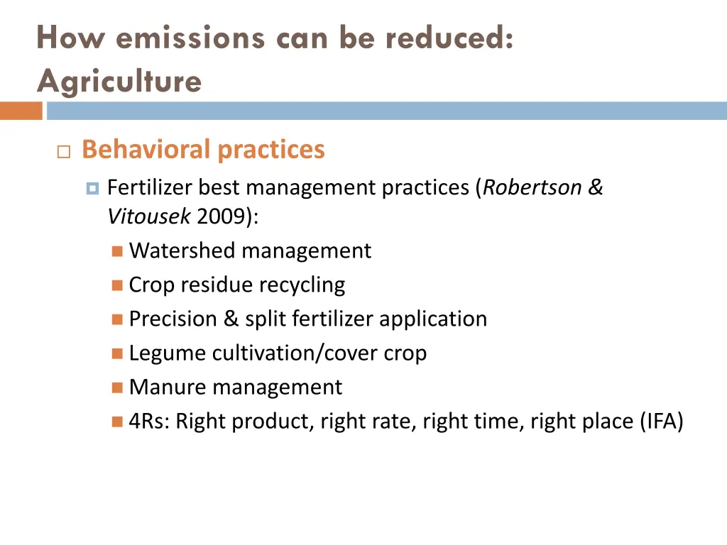 how emissions can be reduced agriculture