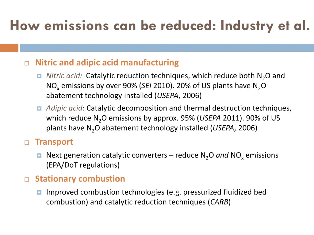 how emissions can be reduced industry et al