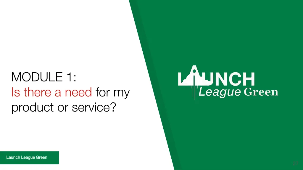 module 1 is there a need for my product or service 1