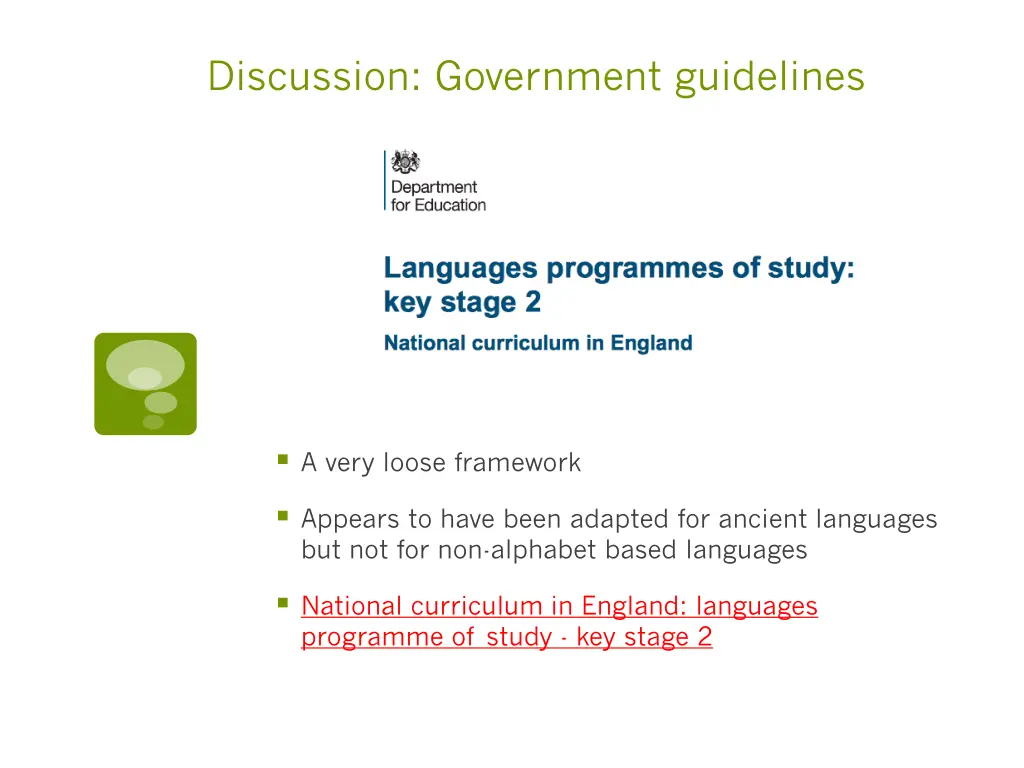 discussion government guidelines
