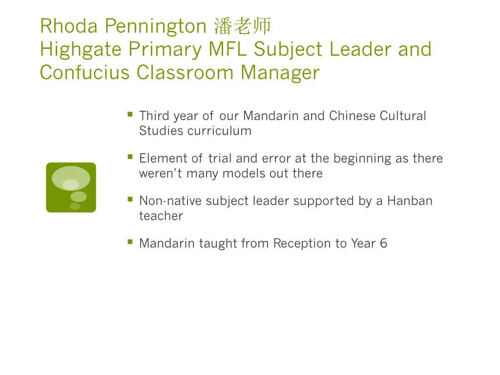 rhoda pennington highgate primary mfl subject