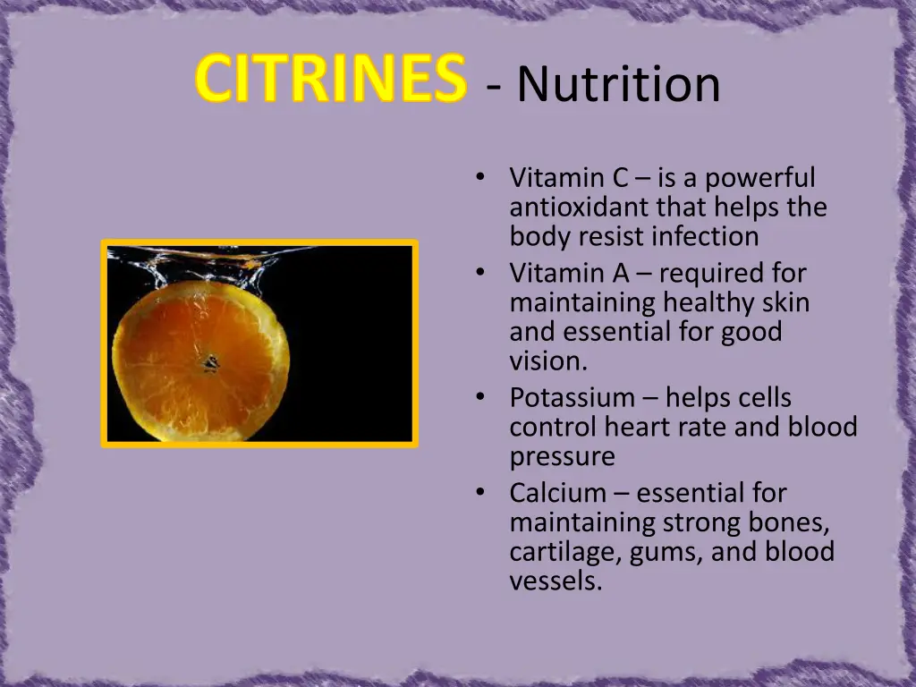 citrines nutrition