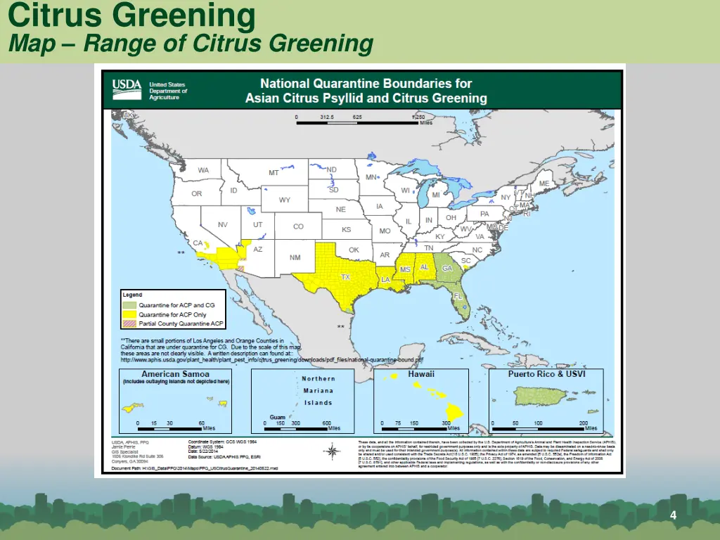 citrus greening map range of citrus greening