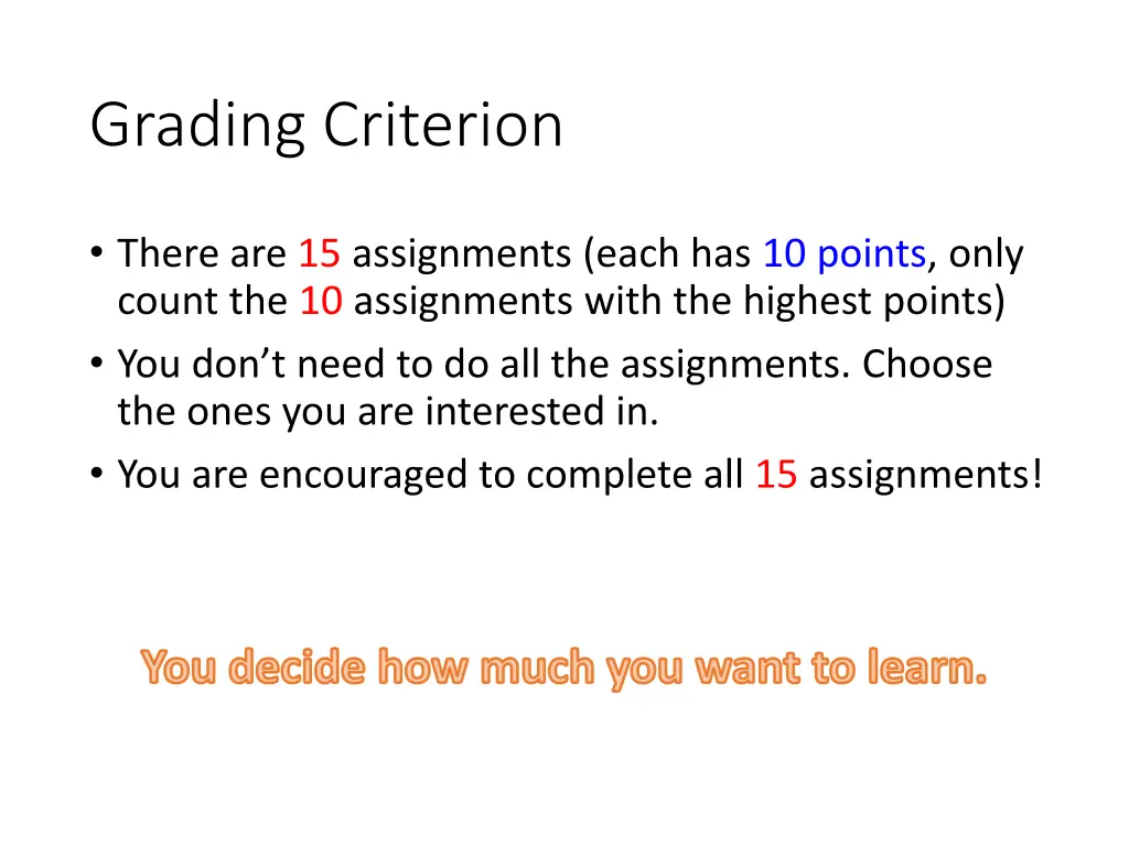 grading criterion