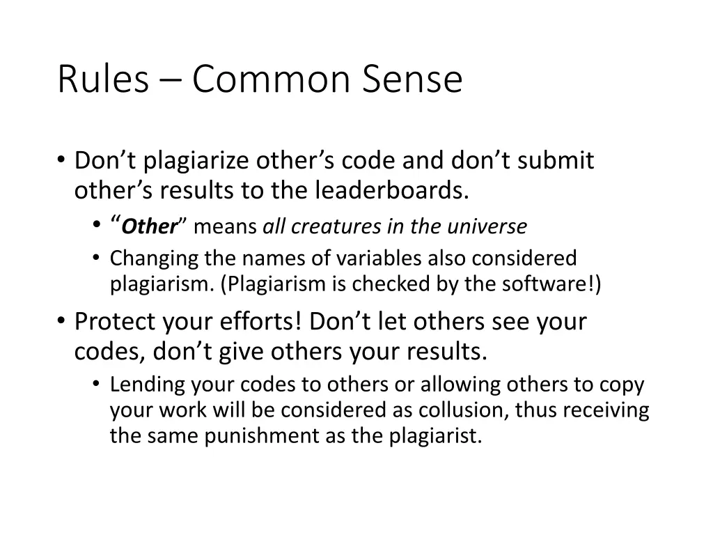rules common sense