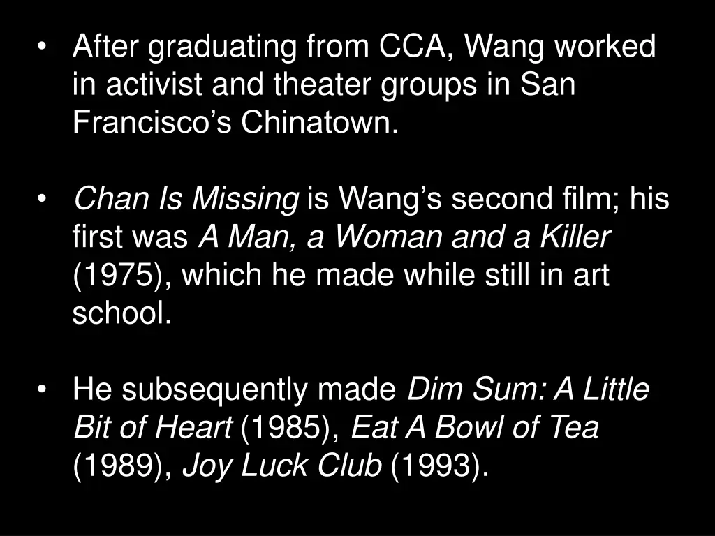 after graduating from cca wang worked in activist