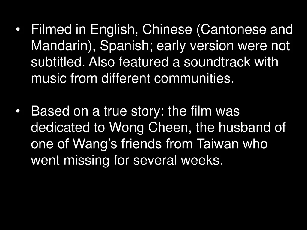filmed in english chinese cantonese and mandarin