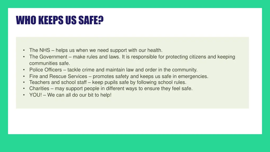who keeps us safe