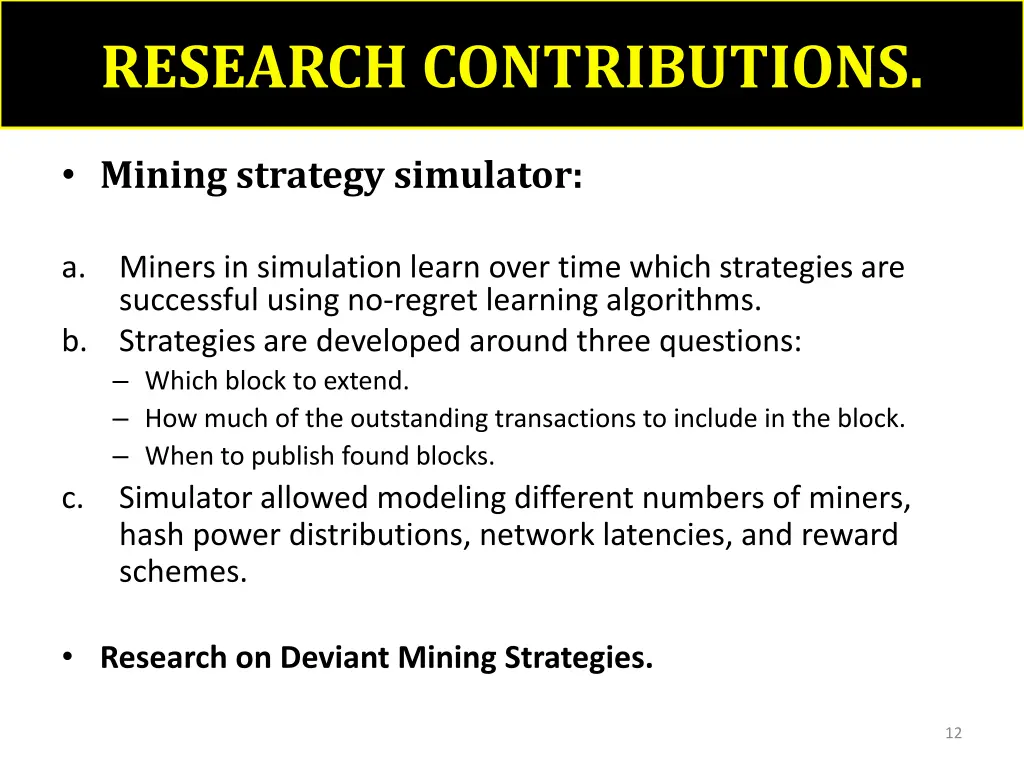 research contributions