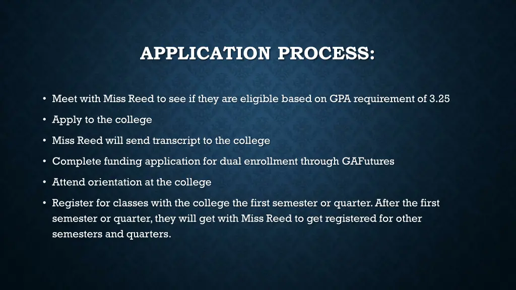 application process