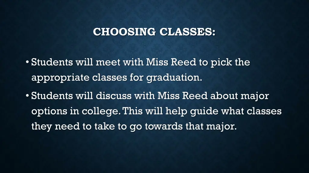 choosing classes