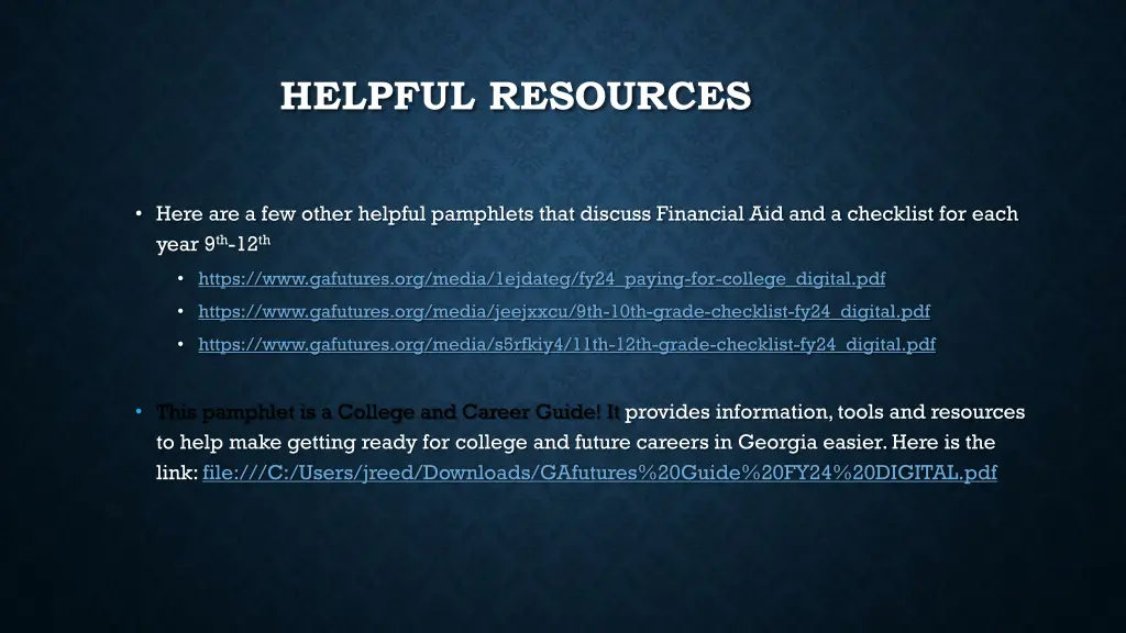helpful resources