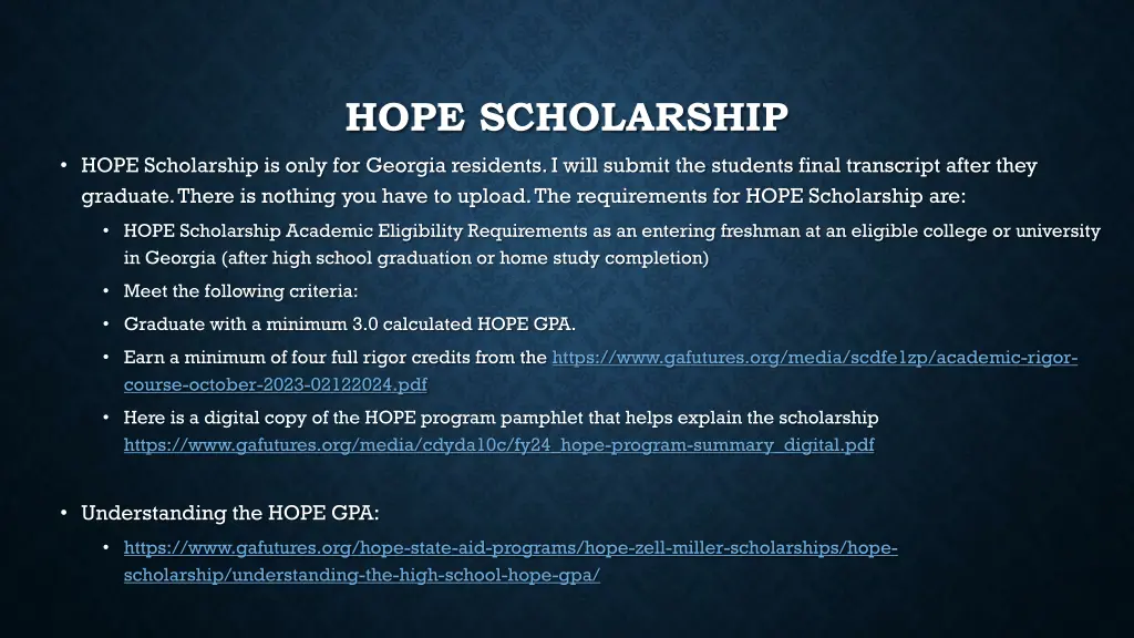 hope scholarship