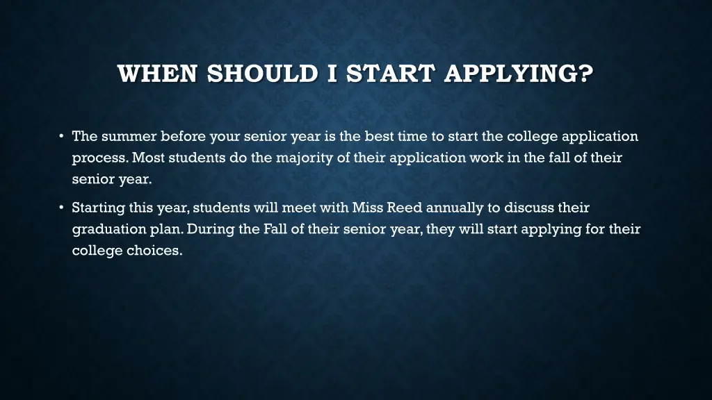when should i start applying