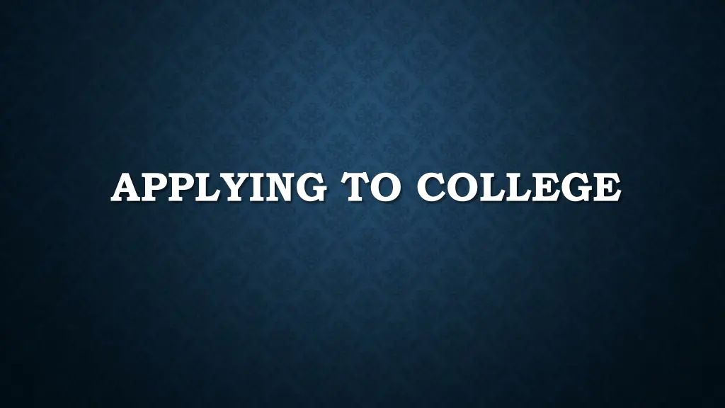 applying to college