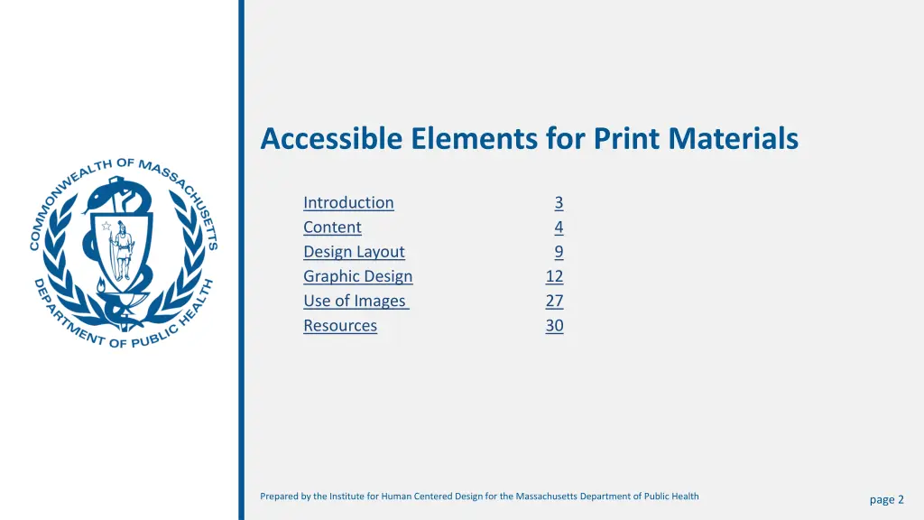 accessible elements for print materials