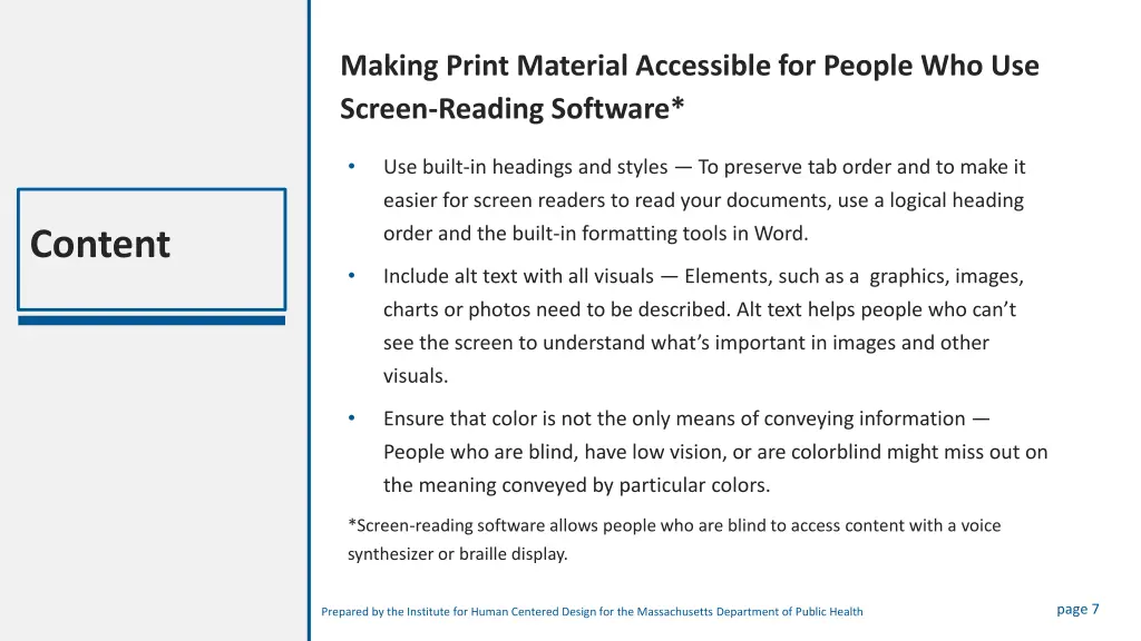 making print material accessible for people