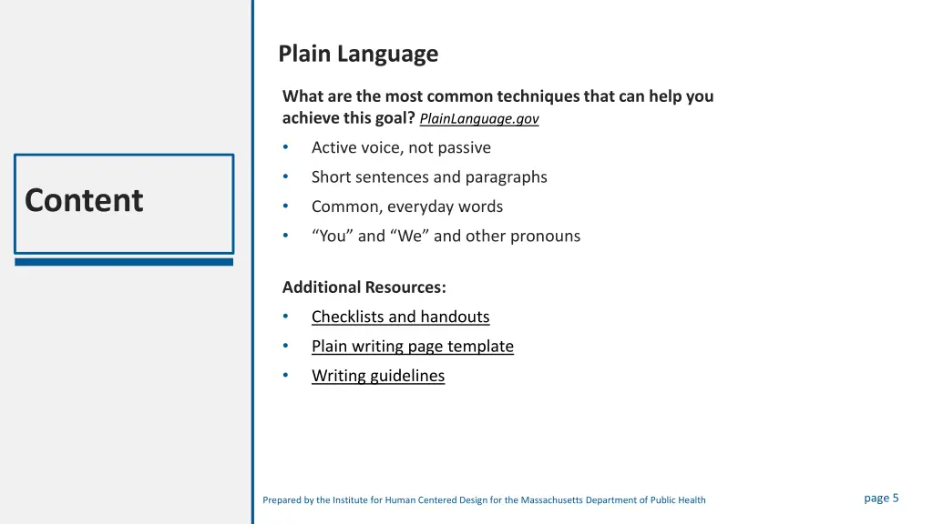 plain language