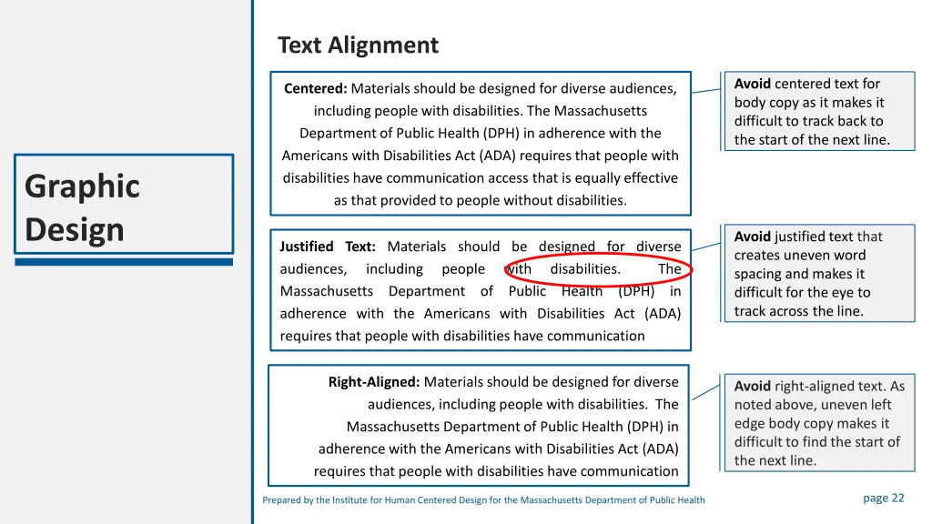 text alignment