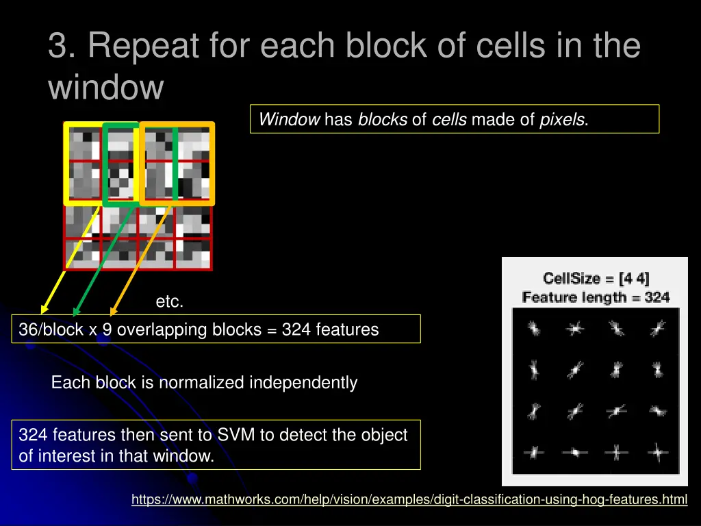 3 repeat for each block of cells in the window