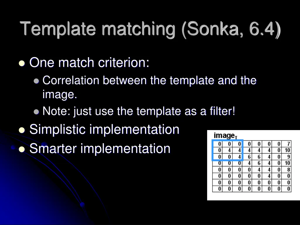 template matching sonka 6 4 2