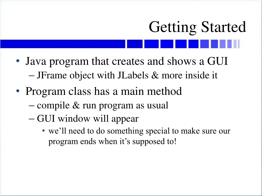 getting started