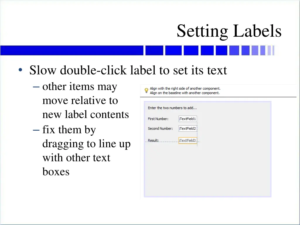 setting labels