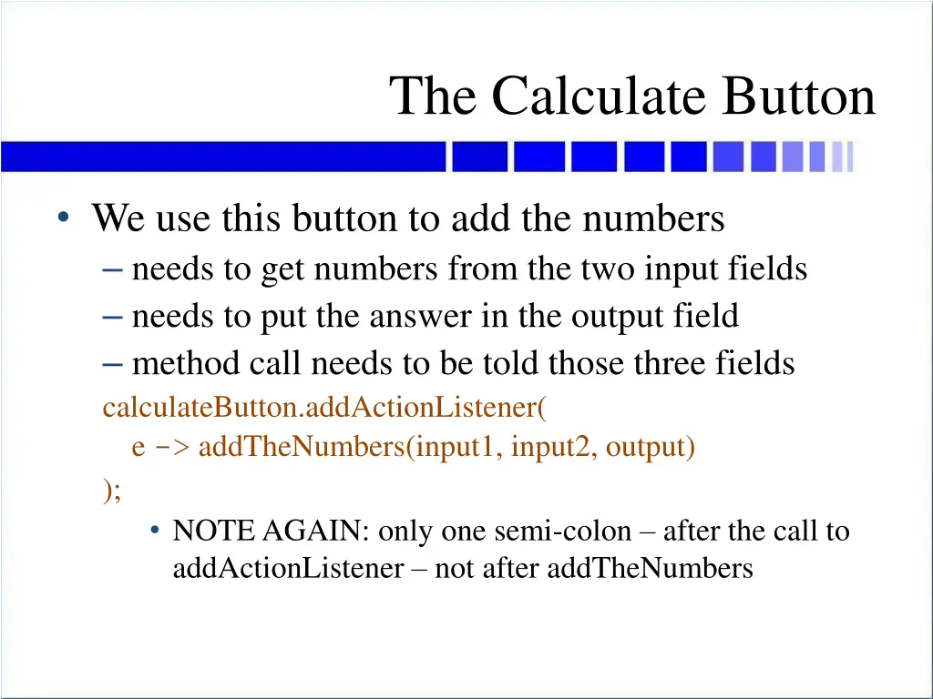 the calculate button