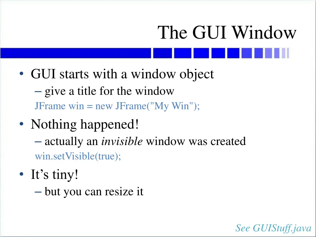 the gui window