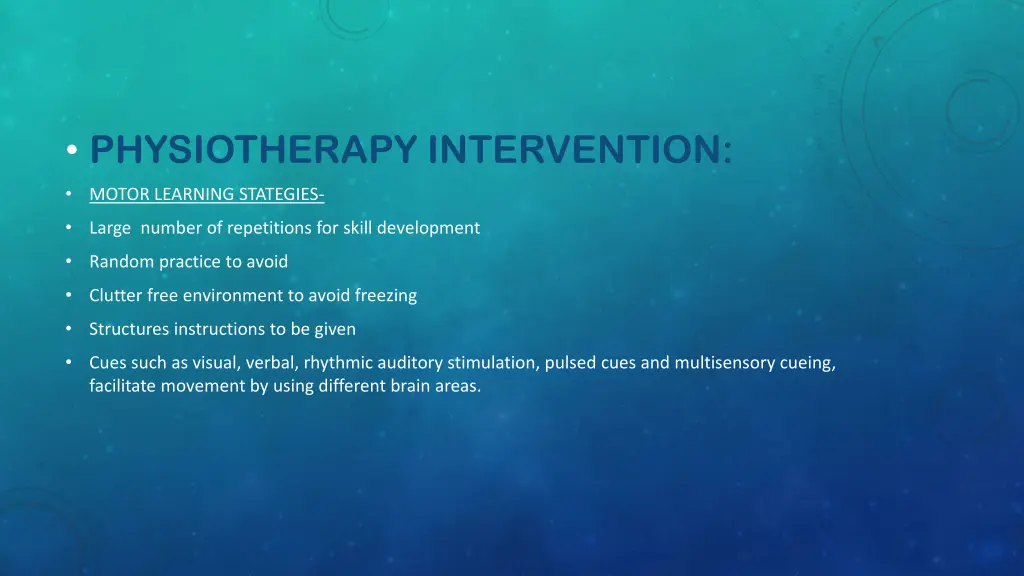 physiotherapy intervention