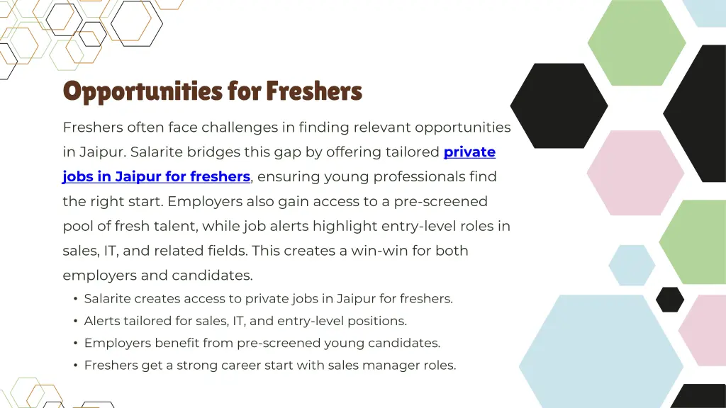 opportunities for freshers