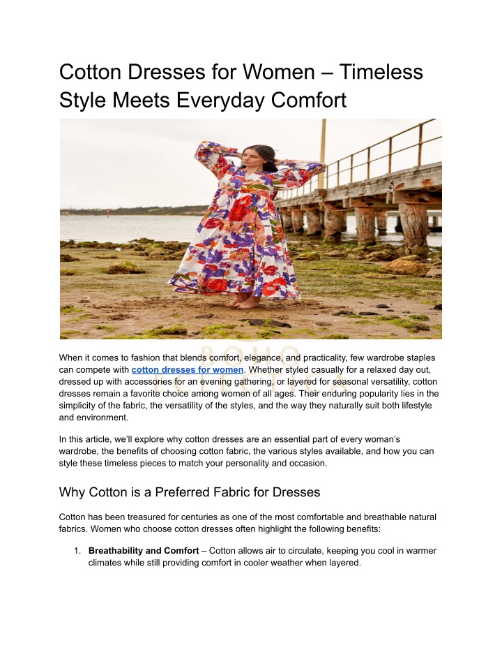 cotton dresses for women timeless style meets
