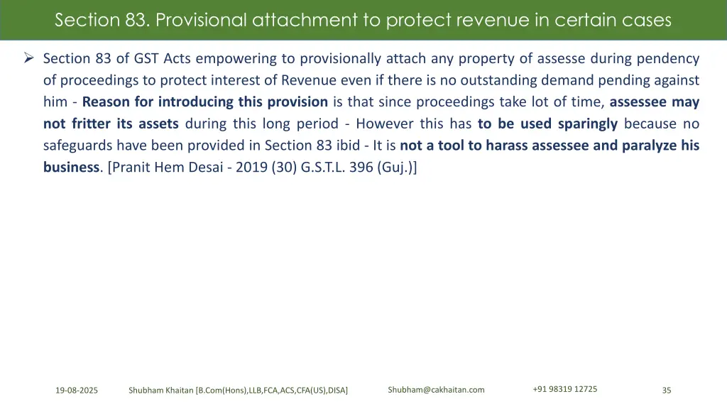 section 83 provisional attachment to protect 3