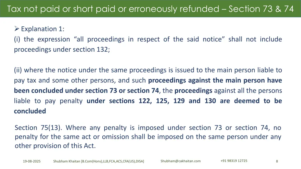 tax not paid or short paid or erroneously 6