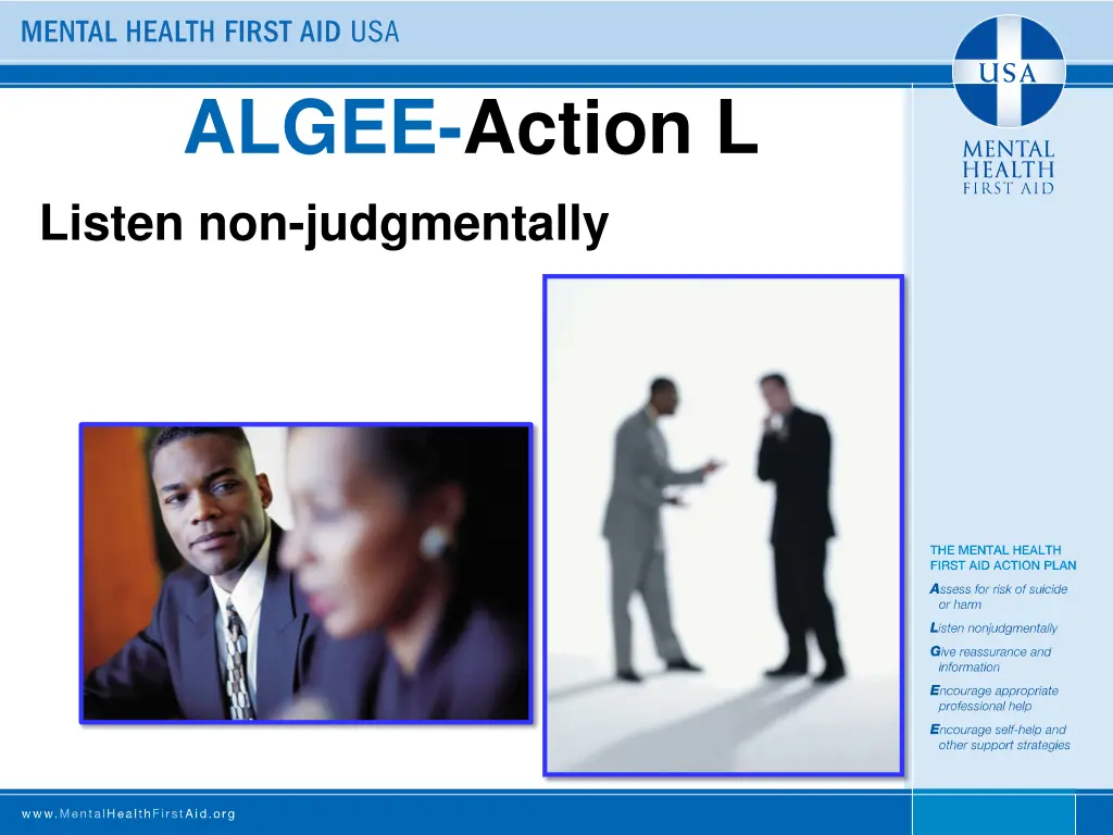 algee action l listen non judgmentally