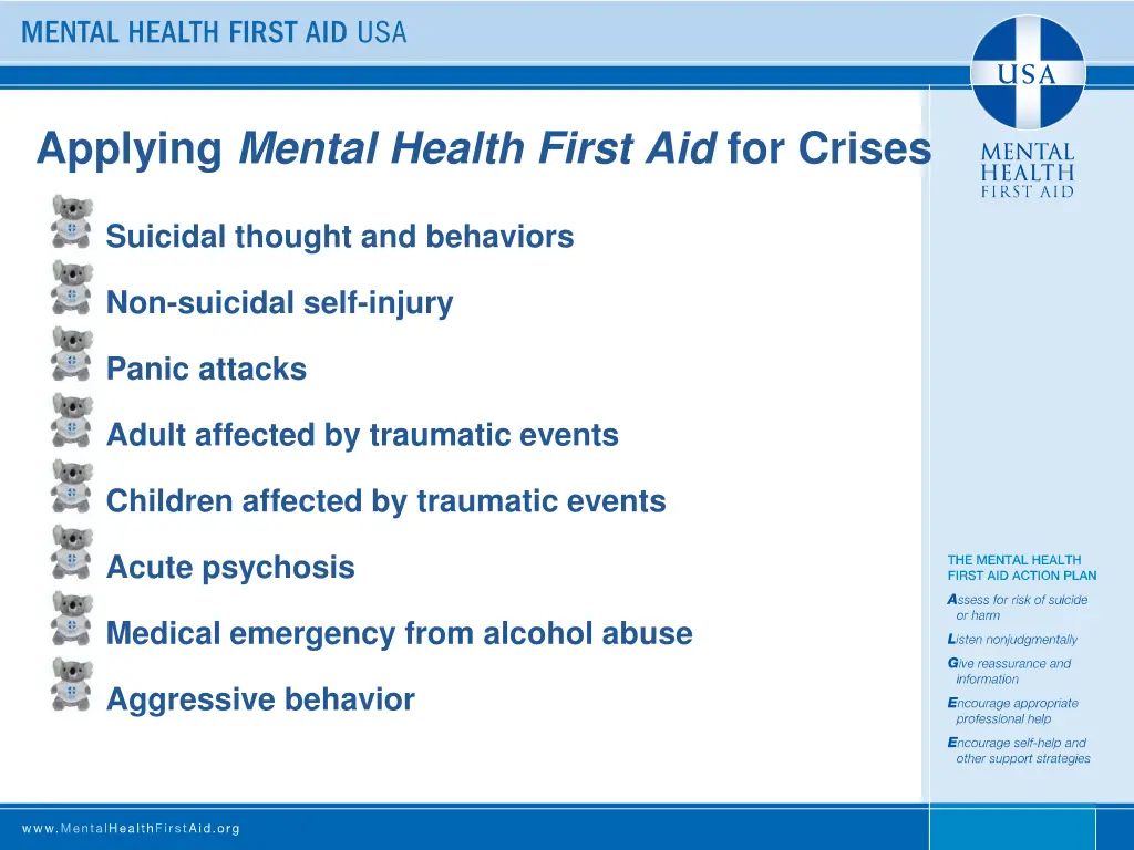applying mental health first aid for crises