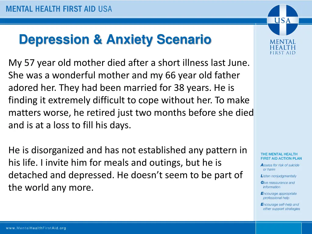 depression anxiety scenario