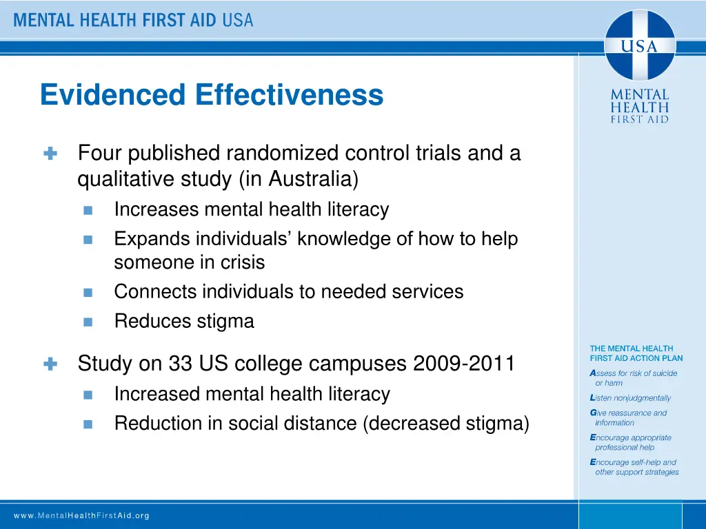 evidenced effectiveness