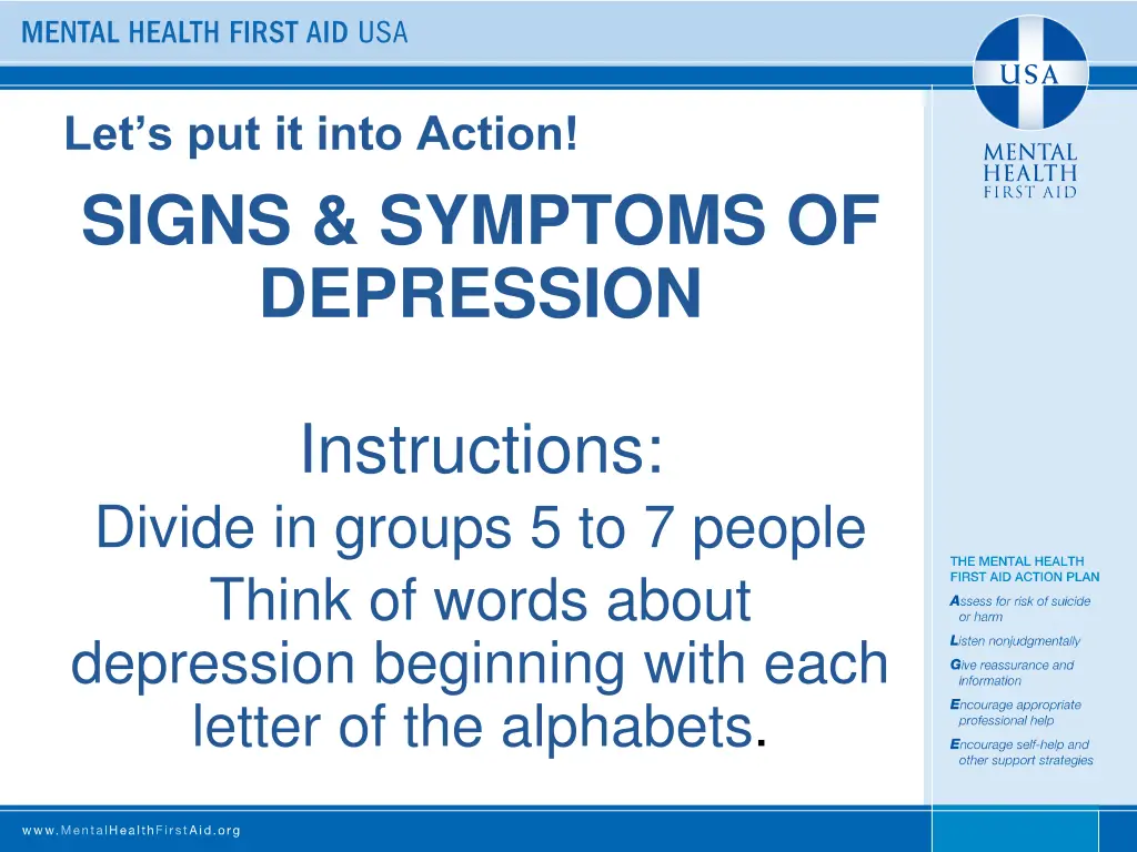 let s put it into action signs symptoms