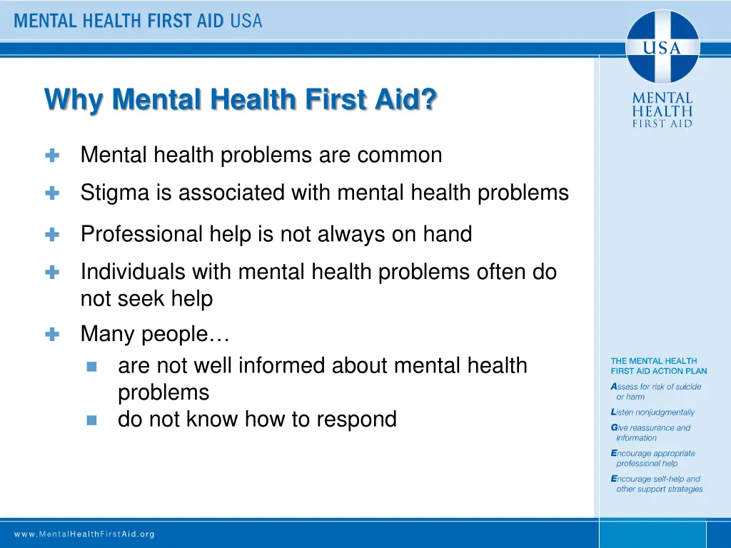 why mental health first aid